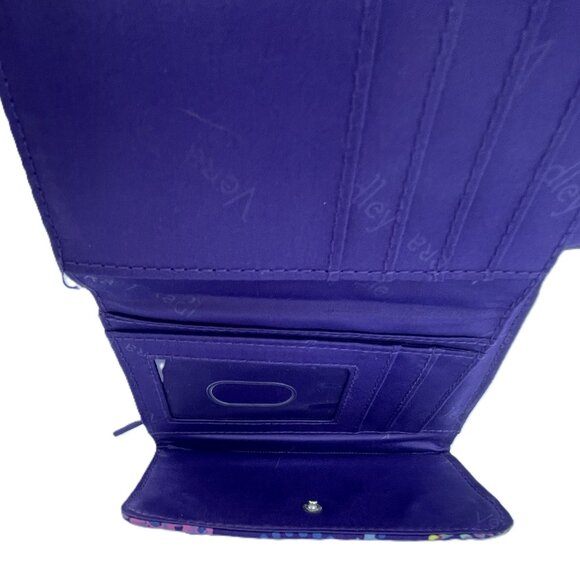Vera Bradley Wallet Purple Batik Leaves - Picture 4 of 6